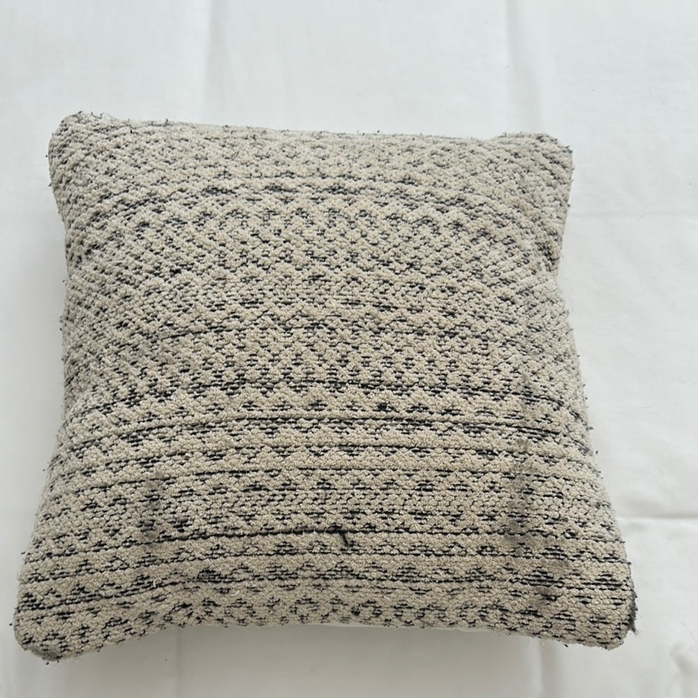 Textured Gray and Cream Pillow
